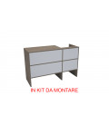 BANCO BANCONE CASSA  MODULARE CON SCASSO 140x50xH9