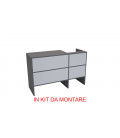 BANCO BANCONE CASSA  MODULARE CON SCASSO 140x50xH9