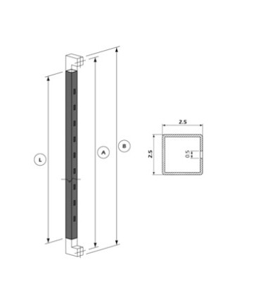 TECNO QUADRATO TUBO 25 mm ASOLATO