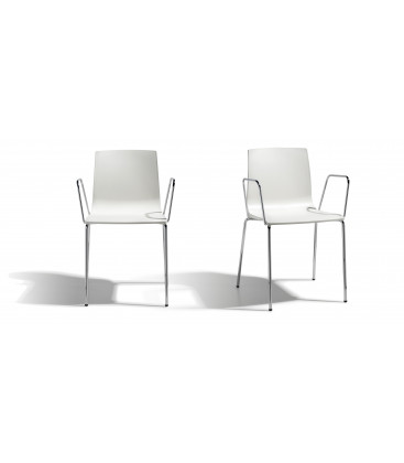 SET 2 SEDIE ALICE CHAIR CON BRACCIOLI IMPILABILE