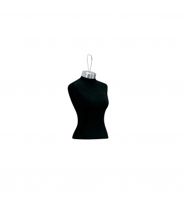 BUSTO DONNA MAGLIA NERA SARTORIALE CON GANCIO MADE