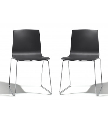 SET 2 SEDIE ALICE PIEDI A SLITTA TECNOPOLIMERO