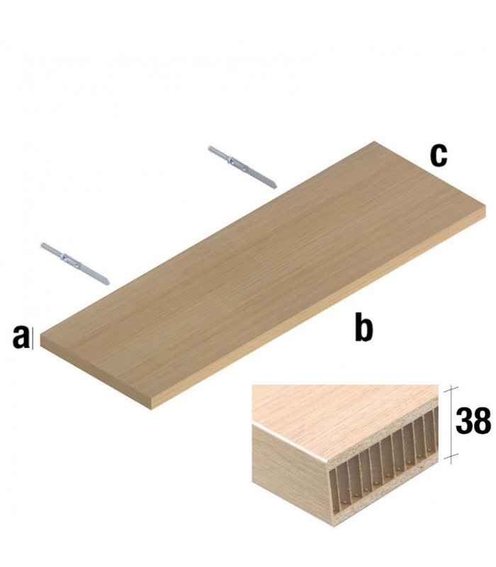 Mensola da parete a scomparsa in legno bianco L80 x P20 x A2,8cm - RETIF