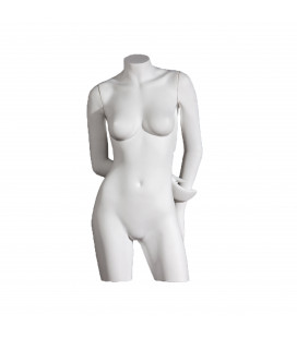 BUSTO CULTURISTA DONNA PLASTICA BIANCO CON BRACCIA