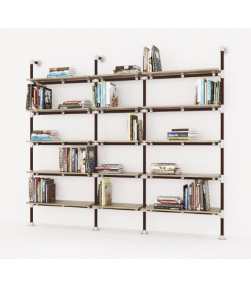 Libreria stile industriale modulare con ripiani e cassetti - Pirandello -  XLAB Design
