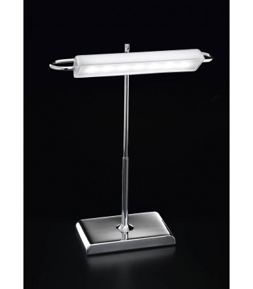 LAMPADA DA TAVOLO CROMO VETRO BIANCO LED