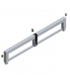 PIEDE PER CORNICE CREMAGLIERATA  A T TUBO 25x25 mm