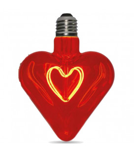 LAMPADINA DECORATIVA LED CUORE HEART RED