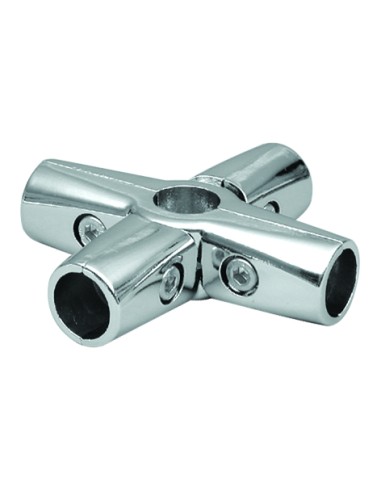 GIUNTO A 6 VIE CROMATO PER TUBO D. 25mm