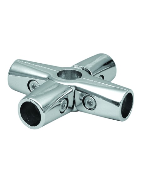 GIUNTO A 6 VIE CROMATO PER TUBO D. 25mm