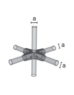 GIUNTO A 6 VIE CROMATO PER TUBO D. 25mm 2