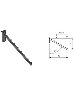 BROCHE IN ACCIAIO GANCERA FRONTALE INCLINATA SFERE