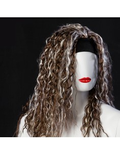 PARRUCCA CASTANO SCURO C/MECHES PLATINO