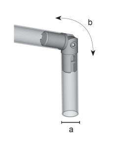 GIUNTO A SNODO CROMATO 90°/180°  TUBO TONDO 25 mm 2