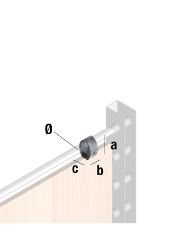 GIUNTO PER TUBO 25 mm AGGANCIO PANNELLO CROMATO