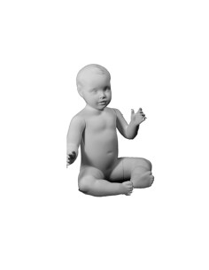 MANICHINO BIMBO 1 ANNO BILLO SEDUTO BIANCO