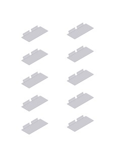 KIT 10 MENSOLA PANNELLO DOGATO PLEXIGLASS PORTASCA RPE 10x25