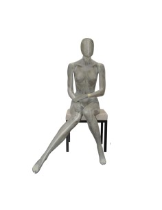 MANICHINO DONNA SEDUTO TESTA UOVO CEMENTO MONIQUE