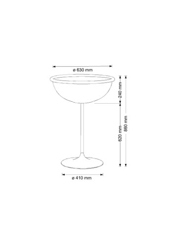 CALICE ESPOSITORE CESTO NEGOZIO CROMATO 86 cm