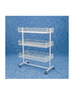 ESPOSITORE CESTE CARRELLO CESTONI BIANCO 101 CM