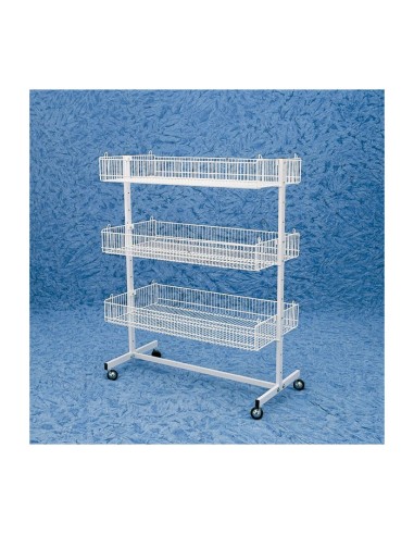 ESPOSITORE CESTE CARRELLO CESTONI BIANCO 101 CM