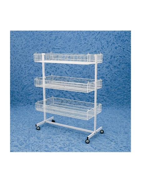 ESPOSITORE CESTE CARRELLO CESTONI BIANCO 101 CM
