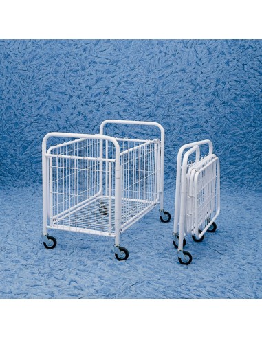 CESTA PIEGHEVOLE CARRELLO RINFORZATO CESTONI BIANC O 80x52x77