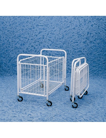 CESTA PIEGHEVOLE CARRELLO RINFORZATO CESTONI BIANC O 80x52x77
