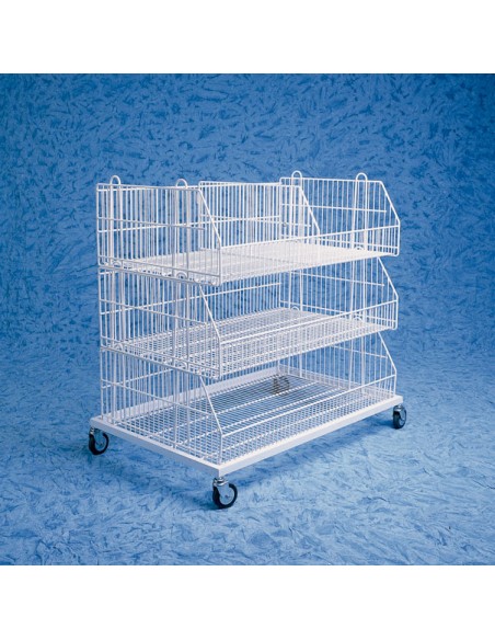 KIT 3 CESTE BASE CON RUOTE SOVRAPPONIBILE CESTONE CON  DIVIS