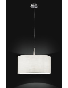 SOSPENSIONE CROMO SPAZZOLATO CON PARALUME TESSUTO 50 cm