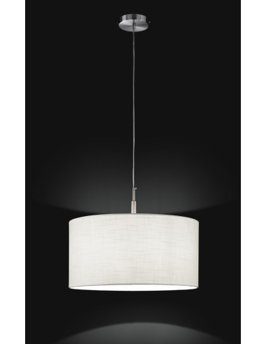 SOSPENSIONE CROMO SPAZZOLATO CON PARALUME TESSUTO 50 cm