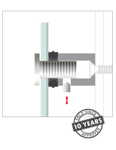 SISTEMA DI FISSAGGIO IN ACCIAIO DISTANZIALE 5cm