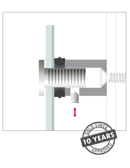 SISTEMA DI FISSAGGIO IN ACCIAIO DISTANZIALE 5cm