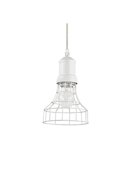 CAGE PLATE LAMPADA SOSPESA BIANCO ATTACCO E27