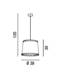 SOSPENSIONE IN METALLO CROMO SPAZZOLATO CON PARALU ME TESSUTO 2