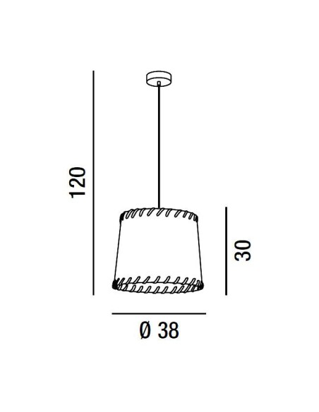 SOSPENSIONE IN METALLO CROMO SPAZZOLATO CON PARALU ME TESSUTO
