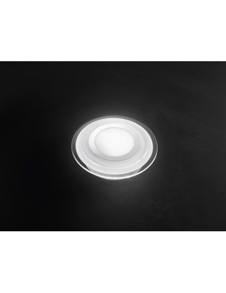 PLAFONIERA IN VETRO BIANCO E TRASPARENTE 30 cm m