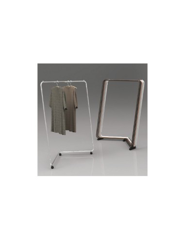 STENDER FISSO CON RUOTE 155X102X50CM NERO OPACO