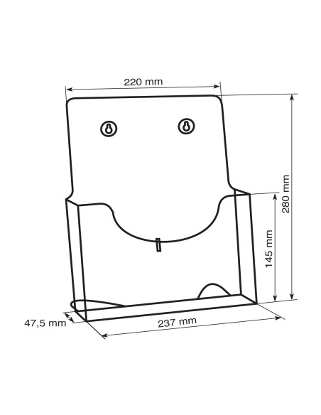 PORTA BROCHURES CON FORI PER FORMATO A4