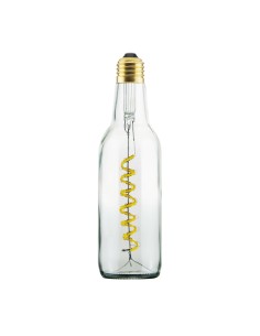 LED BEER BULB CURVED SPIRALE KLAR 10W 120LM 2200K CRI90 BOTTIGLIA TRASPARENTE