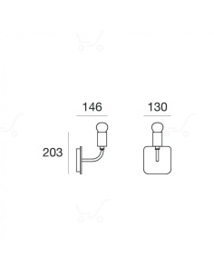 THANK YOU APPLIQUE 90° E27 57W MARRONE 2