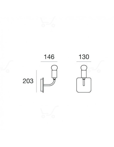 THANK YOU APPLIQUE 90° E27 57W MARRONE