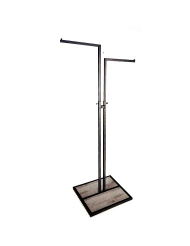 ESPOSITORE A DUE BRACCIA NERO LUCIDO BASE CEMENTO