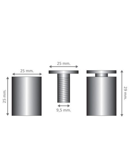 DISTANZIALI INSEGNA COMUNICAZIONE  25x25mm