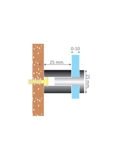 DISTANZIALI INSEGNA COMUNICAZIONE  25x25mm