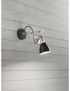 APPLIQUE IN METALLO VERNICIATO NERO CON FINITURE CROMO SPAZZOLATO