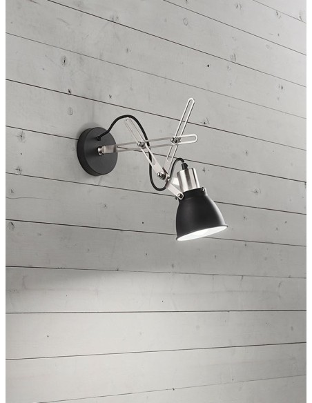 APPLIQUE IN METALLO VERNICIATO NERO CON FINITURE CROMO SPAZZOLATO