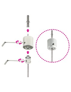 KIT CAVI  IN ACCIAIO 2X2 mt PORTA POSTER FONDALE 2