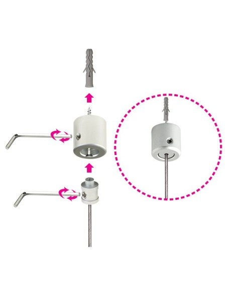 KIT CAVI  IN ACCIAIO 2X2 mt PORTA POSTER FONDALE