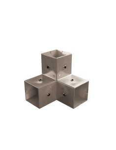 GIUNTO NODO 3 VIE 90° QUADRATO TUBO 25 mm